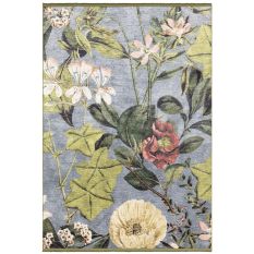 Passiflora Tropical Floral Rug by Clarke & Clarke in Mineral Blush