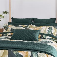 T Quilted Throw by Designer Ted Baker in Forest Green