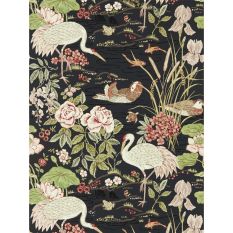 Crane and Frog Wallpaper 217123 by Morris & Co in Ink Black Multi