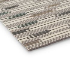 Ishi Striped Runner Rugs 146004 by Sanderson in Slate Charcoal
