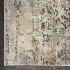 Quarry QUA01 Abstract Distressed Rugs in Beige Grey by Nourison