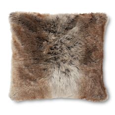 Hexham Faux Fur Cushion by Laura Ashley in Chocolate Brown