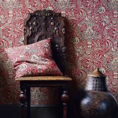 Indian Wallpaper 104 by Morris & Co in Red & Black