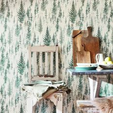 Juniper Pine Wallpaper 216622 by Sanderson in Forest Green