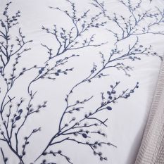 Pussy Willow Sprig Embroidered Bedding Set by Laura Ashley in Midnight