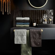 Kanoko Organic Cotton Towels by Zoffany in Green Stone