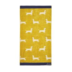 Sausage Dogs Cotton Towels By Joules in Gold Yellow