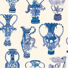Khulu Vases Wallpaper 12059 by Cole & Son in Ink Blue