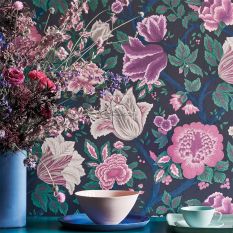Midsummer Bloom Wallpaper 116 4015 by Cole & Son in Mulberry Purple and Teal