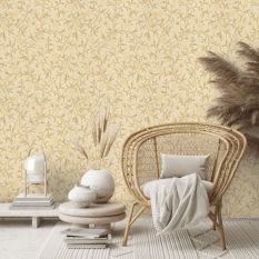 Scroll Floral Wallpaper 210363 by Morris & Co in Vellum Biscuit