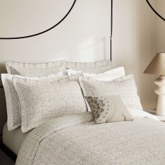 Kerala Floral Bedding by V&A in Ivory & Slate Grey