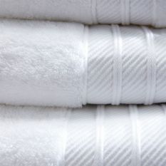 Luxury Bamboo Cotton Plain Towels in White