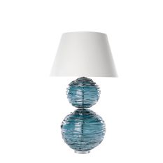 Alfie Crystal Glass Lamp by William Yeoward in Turquoise Blue