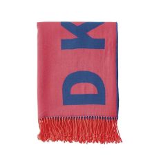 Engineered Tassel Throw By DKNY in Coral Royal Blue