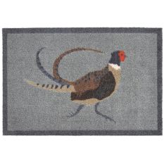 Pheasant Washable Anti Slip Doormat in Grey