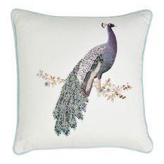 Peacock Beaded Cushion by Laura Ashley in Duck Egg Blue