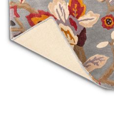 Amanpuri Leaf Wool Rugs By Sanderson in Grey Plum
