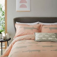 Mr Fox Bedding and Pillowcase By Scion in Blush Pink