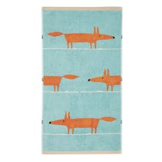 Mr Fox Cotton Towels By Scion in Aqua Blue