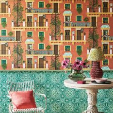 Alfaro Wallpaper 117 4011 by Cole & Son in Terracotta Multi