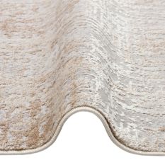 Luzon Distressed Abstract LUZ810 Runner Rugs in Ivory Grey Taupe