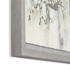 Pussy Willow In Vase Framed Print 115033 by Laura Ashley in Pale Steel Grey