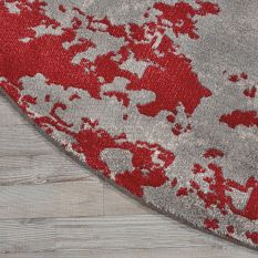 Nourison Twilight Circular Rugs TWI21 by Nourison in Grey and Red