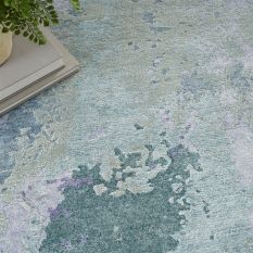 SHA22 Silk Shadows Abstract Rugs by Nourison in Blue Green