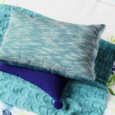 Budding Brights Mimi Throw by Helena Springfield in Turquoise Blue