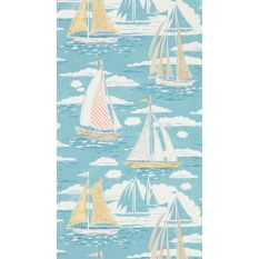 Sailor Wallpaper 216571 by Sanderson in Pacific Blue