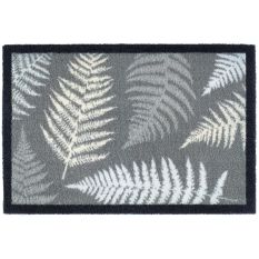 Leaves 2 Washable Anti Slip Doormat in Grey