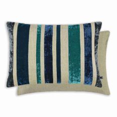 Reilly Striped Cushion by William Yeoward in Midnight Blue