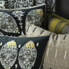 Flores Floral Cushion By William Yeoward in Slate Grey