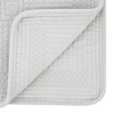 Carrie Quilted Throw by Laura Ashley in Silver
