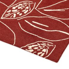 Orto 125400 Wool Rugs by Scion in Rust Brown