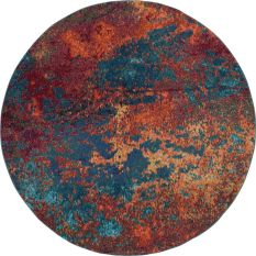Celestial Modern Abstract Circle Round Rugs CES08 Wave by Nourison