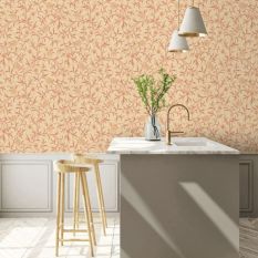 Scroll Floral Wallpaper 210364 by Morris & Co in Light Brick Buff