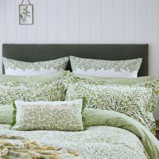 Lemon Tree Willow Bough Cushion by William Morris in Leaf Green