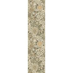 Wilhelmina Floral Runner Rugs 127401 in Linen Mustard by William Morris