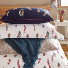 Feathers Cotton Cushion by Joules in Navy Blue