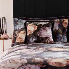 Floretta Floral Rose Bedding By Clarke And Clarke in Charcoal Grey