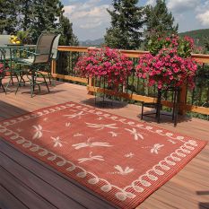 Outdoor Dragonfly Rugs in Terracotta by Rugstyle