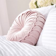 Rosanna Velvet Circle Cushion by Laura Ashley in Blush Pink