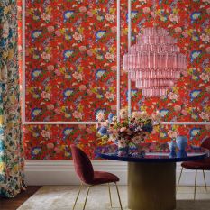 Golden Parrot Wallpaper W0130 01 by Wedgwood in Coral