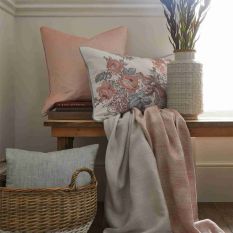 Birtle Floral Cushion by Laura Ashley in Blush Pink