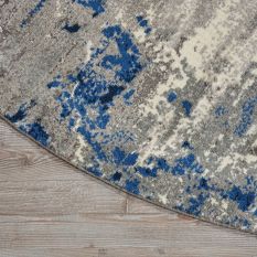 Nourison Twilight Circular Rugs TWI22 by Nourison in Blue and Grey