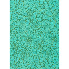 Bird and Anemone Wallpaper 216958 by Morris & Co in Olive Turquoise