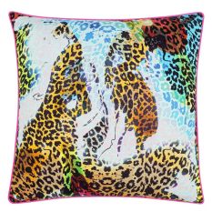 Christian Lacroix Les Felines Leopard Print Cushion Magenta Pink