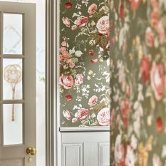 Stapleton Park Wallpaper 217046 by Sanderson in Olive Bengal Red