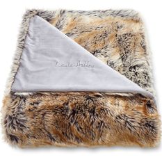 Hexham Faux Fur Throw by Laura Ashley in Chocolate Brown